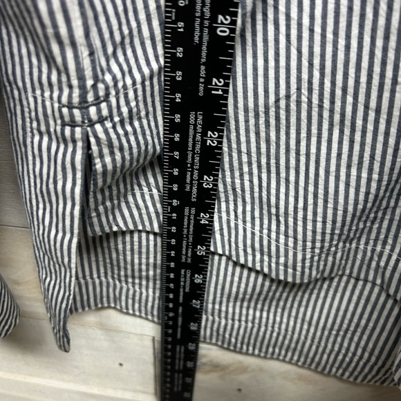 Maeve Stripe Tunic Top Womens Small Blue White 1/4 Button Long Sleeve - Picture 8 of 8